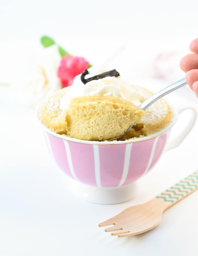 Keto Vanilla Mug Cake With Almond Flour Sweetashoney