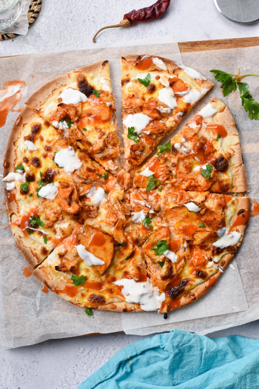 Buffalo Chicken Pizza Recipe (Keto Option!) - Sweet As Honey