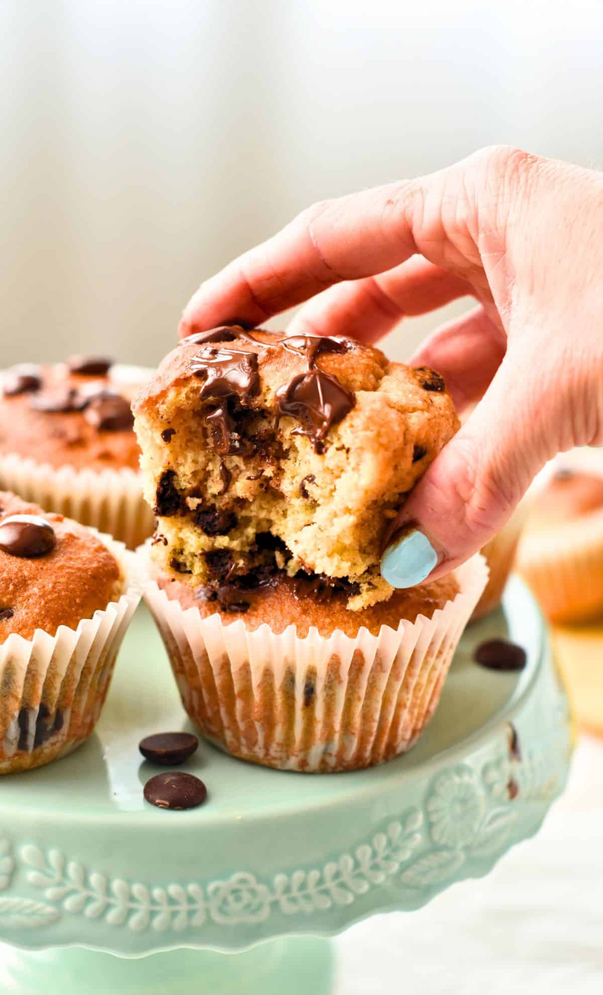 Showing the inside of a Cottage Cheese Muffin