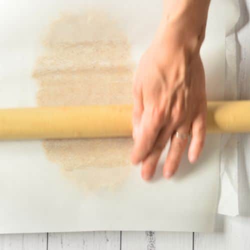 Rolling the Almond Flour Tortilla dough.