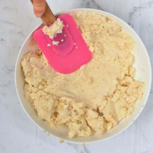 Coconut Flour Pizza Crust dough mixed in a bowl.