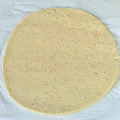 Coconut Flour Pizza Crust ready to prebake.