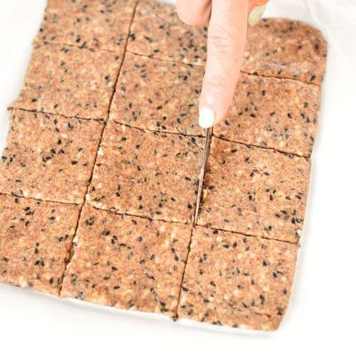 Cutting Flaxseed Crackers