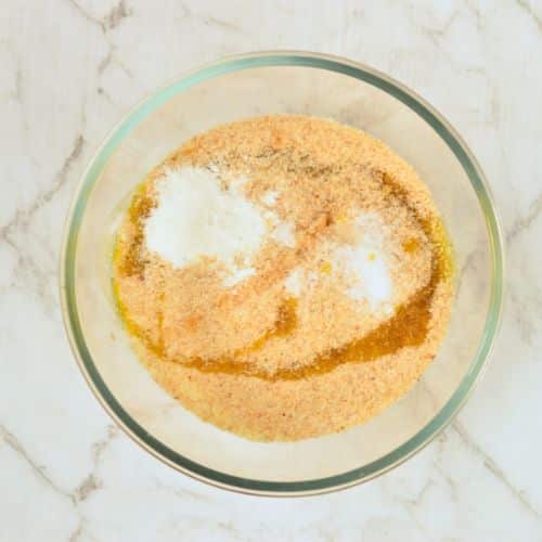 Keto Bread Roll ingredients in a large mixing bowl.