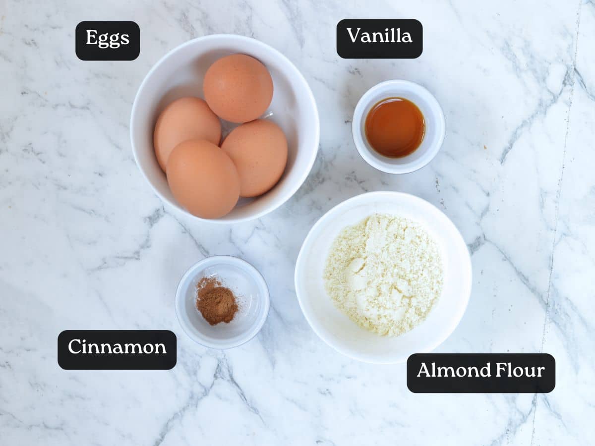 Ingredients for Almond Flour Crepes