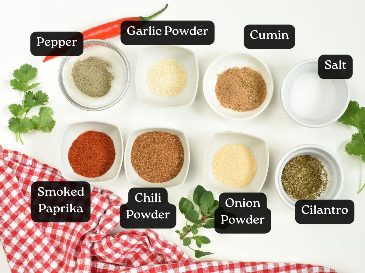 Ingredients for Chicken Taco Seasoning Mix