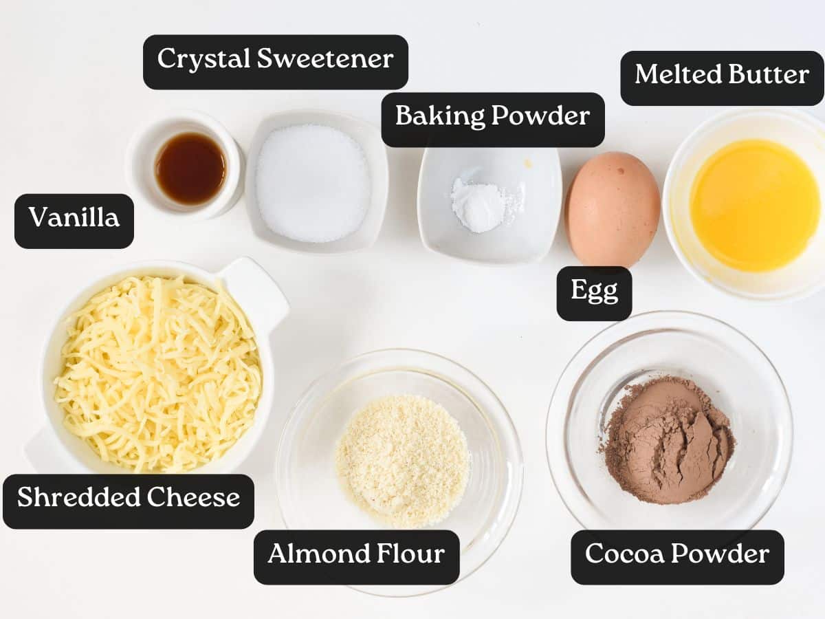 Ingredients for Keto Chocolate Chaffles