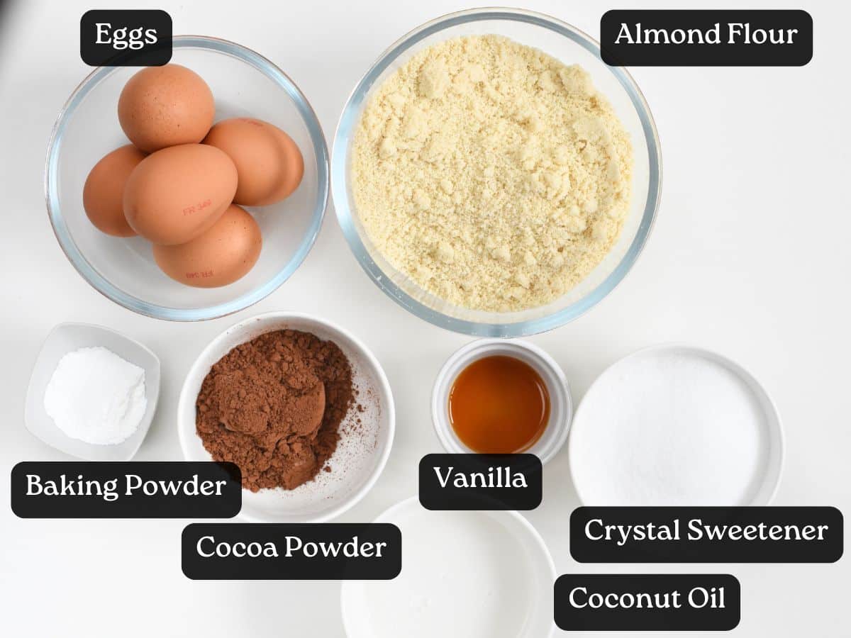 Ingredients for Keto Chocolate Pound Cake