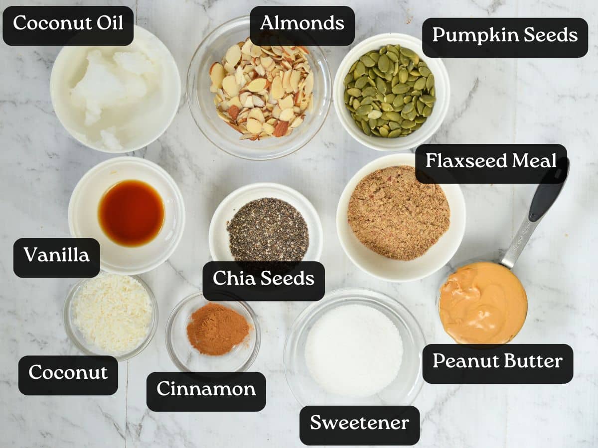 Ingredients for Keto Granola Bars