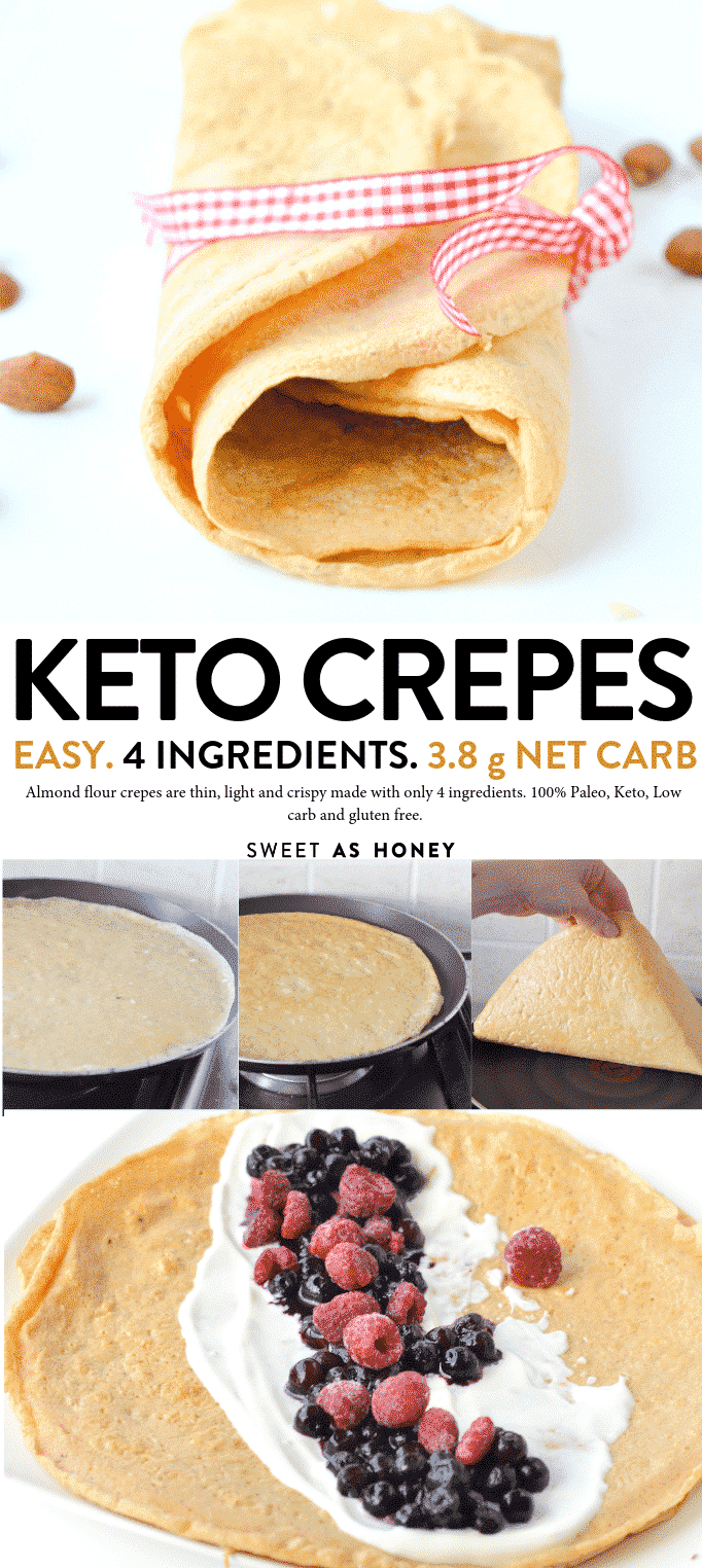 Almond Flour Crepes | Low Carb + Gluten Free - Sweetashoney