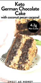 Keto German Chocolate Cake with Coconut Pecan Caramel - Sweetashoney - SaH