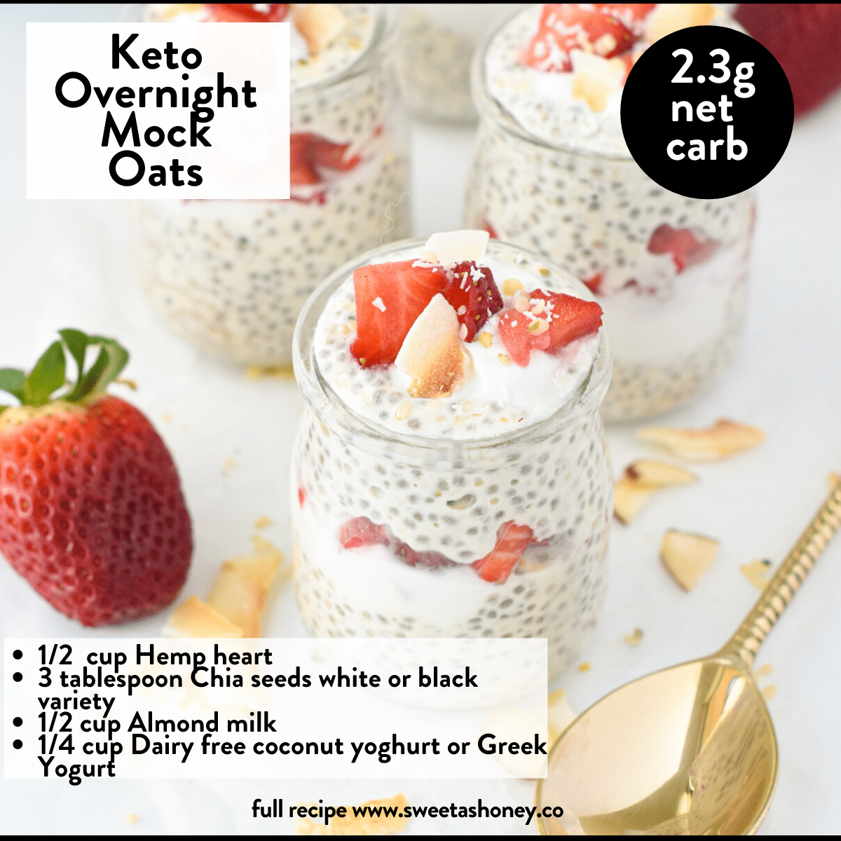 Keto Overnight Oats Recipe (+ Flavor Options!)