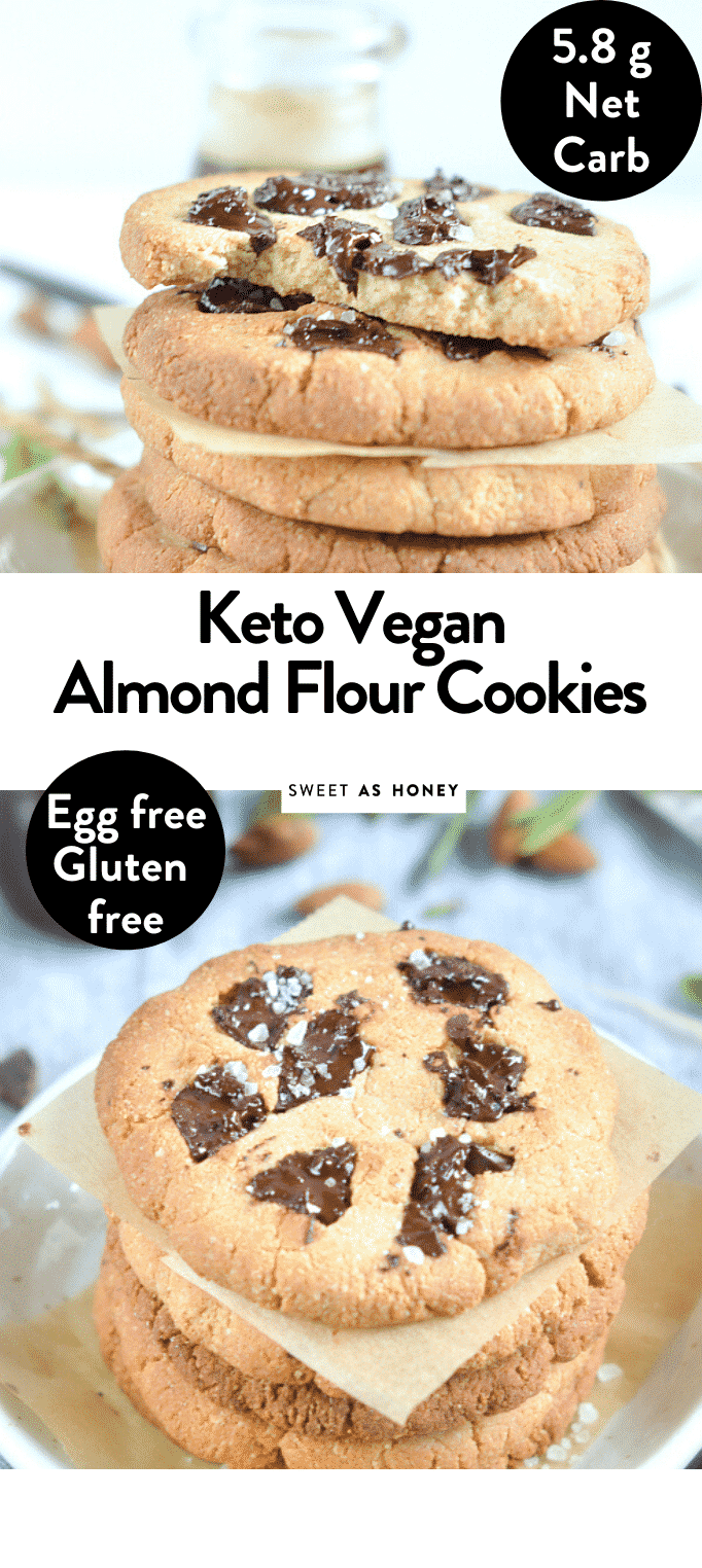 Almond Flour Chocolate Chip Cookies Paleo + Vegan - Sweetashoney