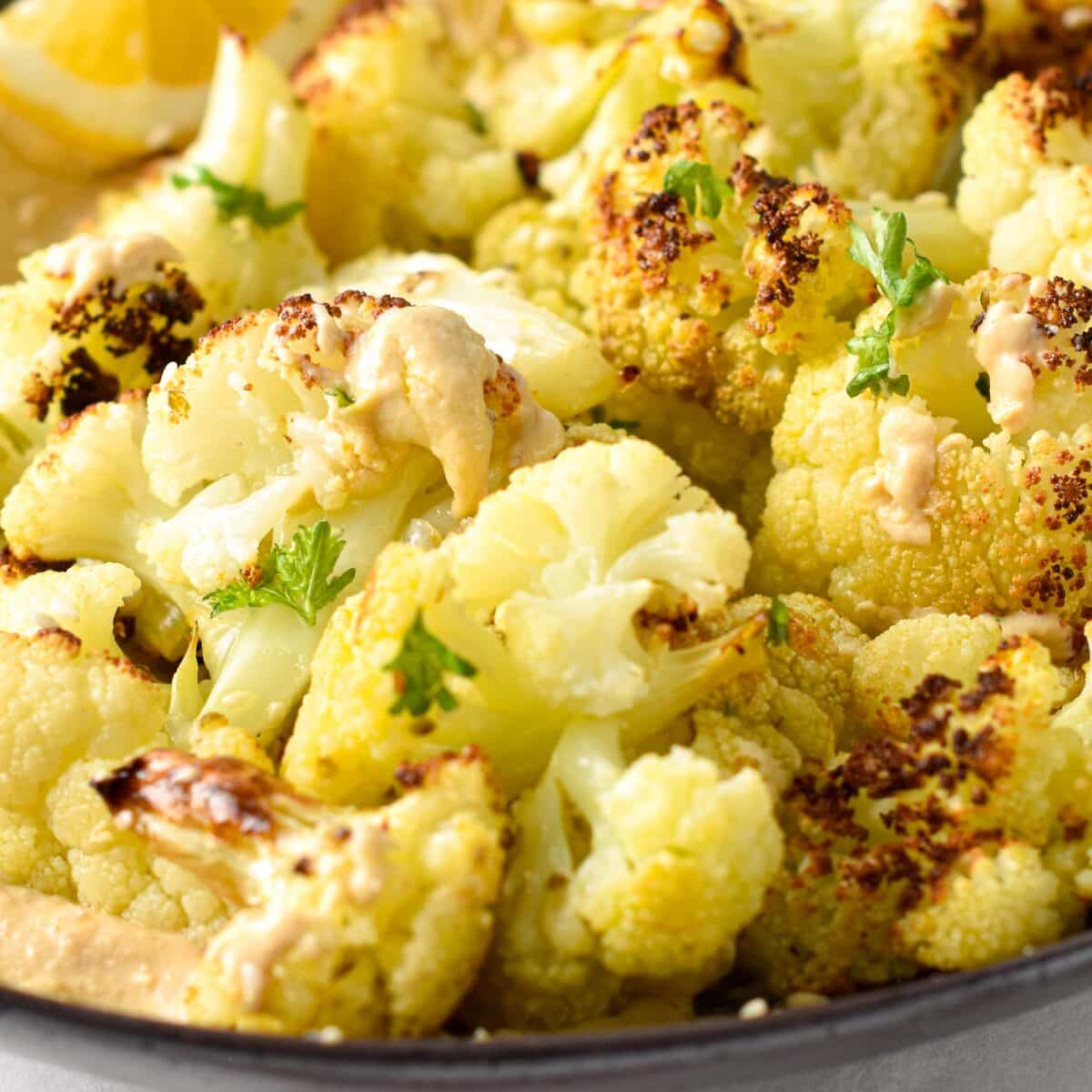 Roasted Cauliflower With Tahini - Sweet As Honey