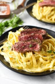 Steak Fettuccine Alfredo - Sweet As Honey